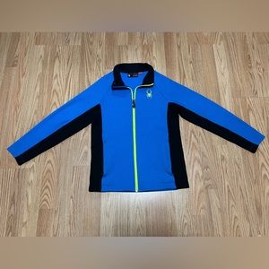 Boys M 10/12 Blue/Black/Lime Full Zip Fleece SPYDER Jacket-Nice!!!